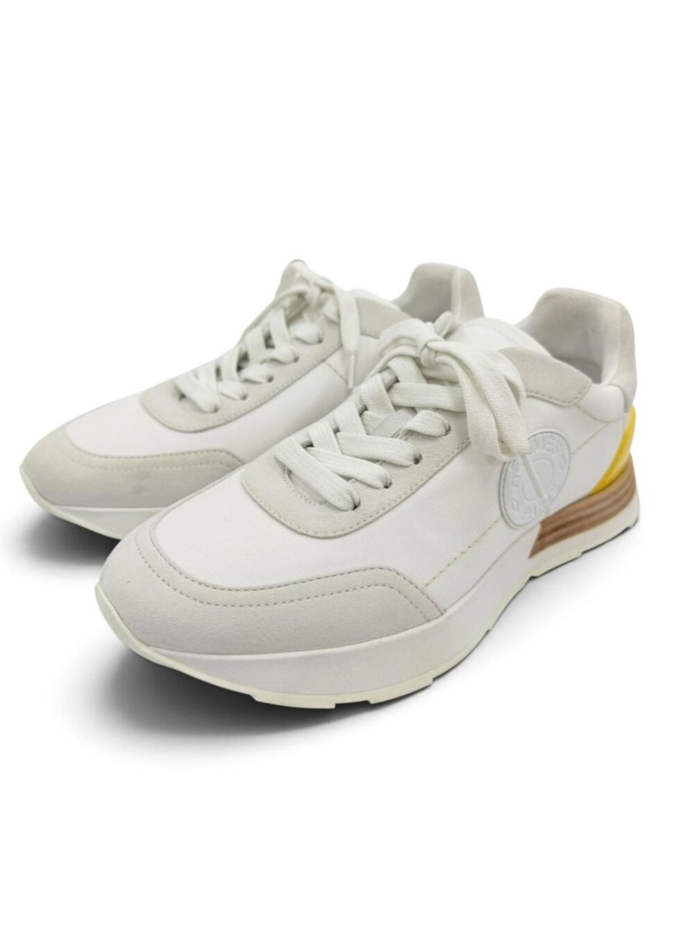 Hermes Drive Suede Leather Low-Top Sneakers White